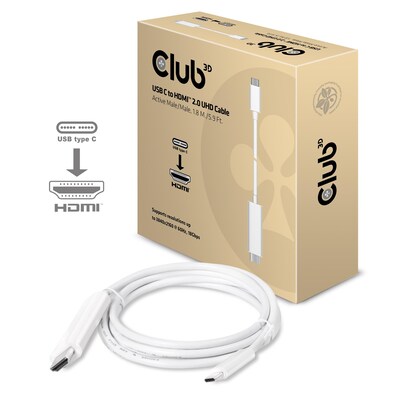 Club 3D CAC-1514 USB C / HDMI™ 2.0 UHD Kabel Active M/M 1.8m