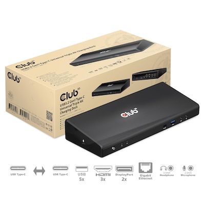 Club 3D CSV-1562 USB-C®5Gbps Universal Triple 4K Charging Dock