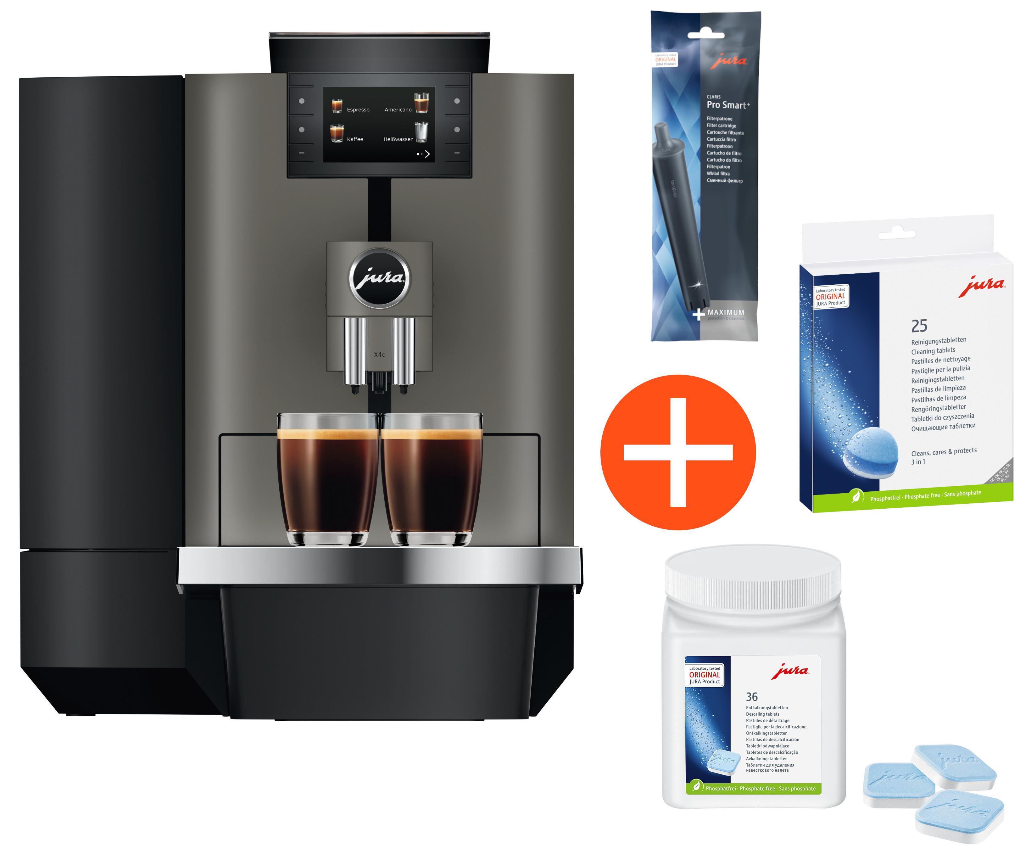 JURA Gastro X4c Dark Inox Professional Kaffeevollautomat Festwasseranschluß inkl. Gratis Wartungspack