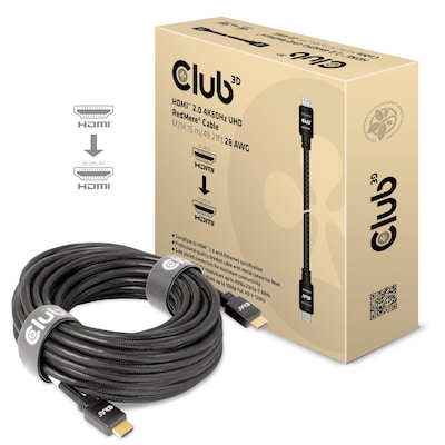 Club 3D CAC-2314 HDMI™ 2.0 4K60Hz UHD RedMere Kabel M/M 15 m 28 AWG