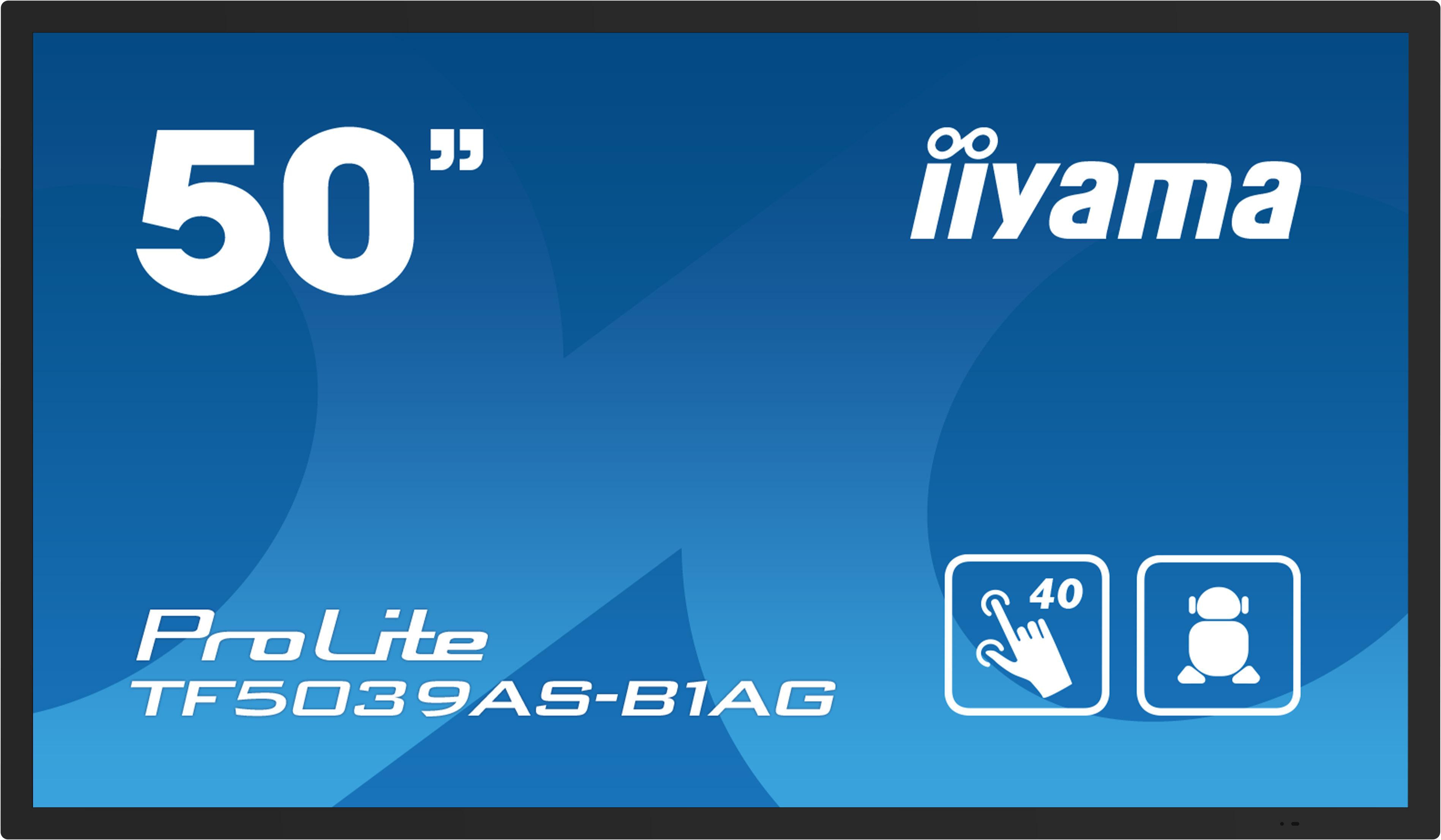 iiyama ProLite TF5039AS-B1AG 49.5"/125.7cm 4K UHD Multi-Touch Monitor HDMI/DP