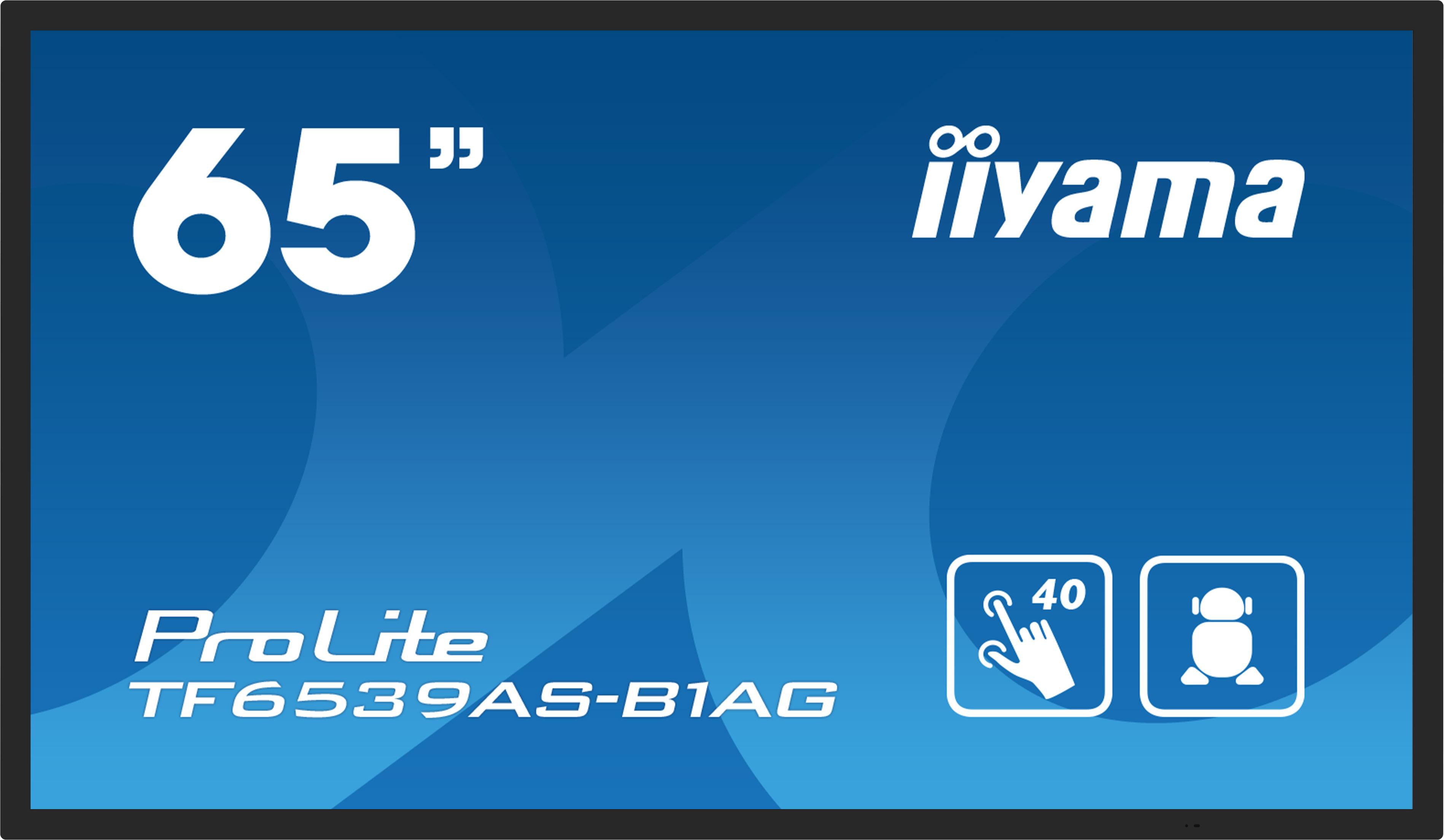 iiyama ProLite TF6539AS-B1AG 65"/165.1cm 4K UHD Multi-Touch Monitor HDMI/DP