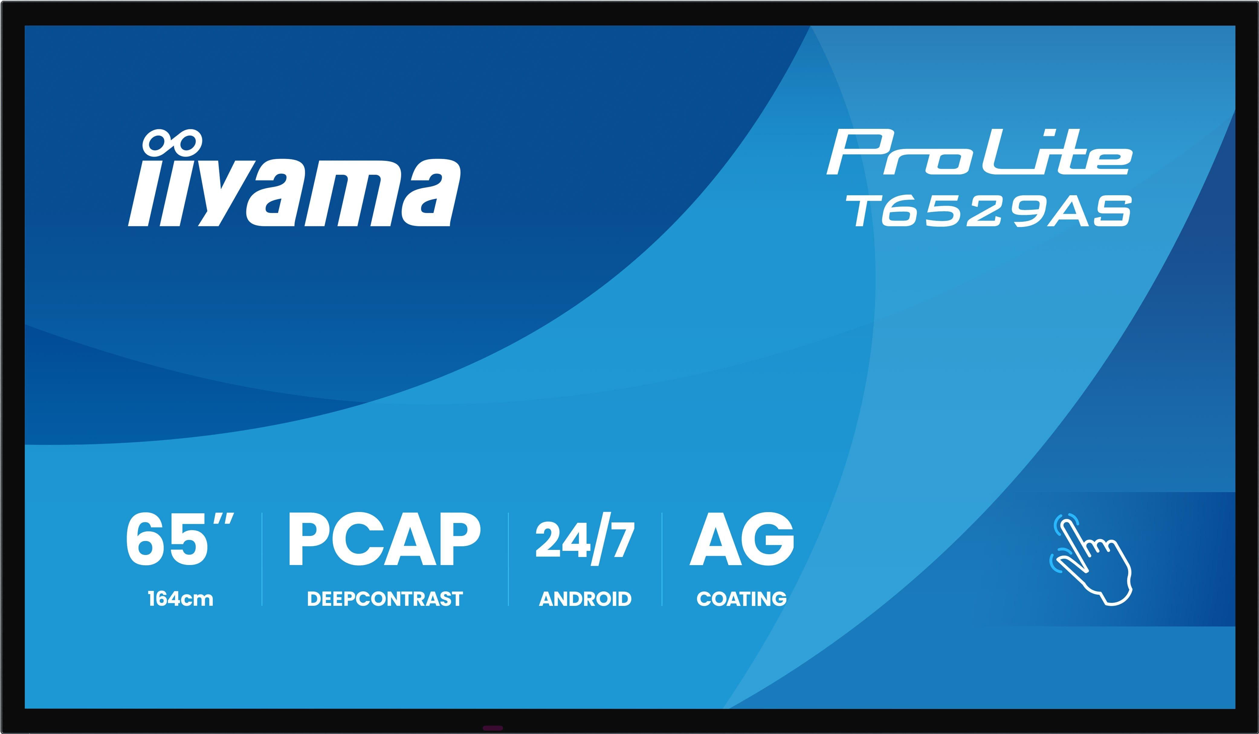 iiyama ProLite T6529AS-B1AG 163.8cm (64.5") 4K UHD Touch Monitor HDMI/USB-C
