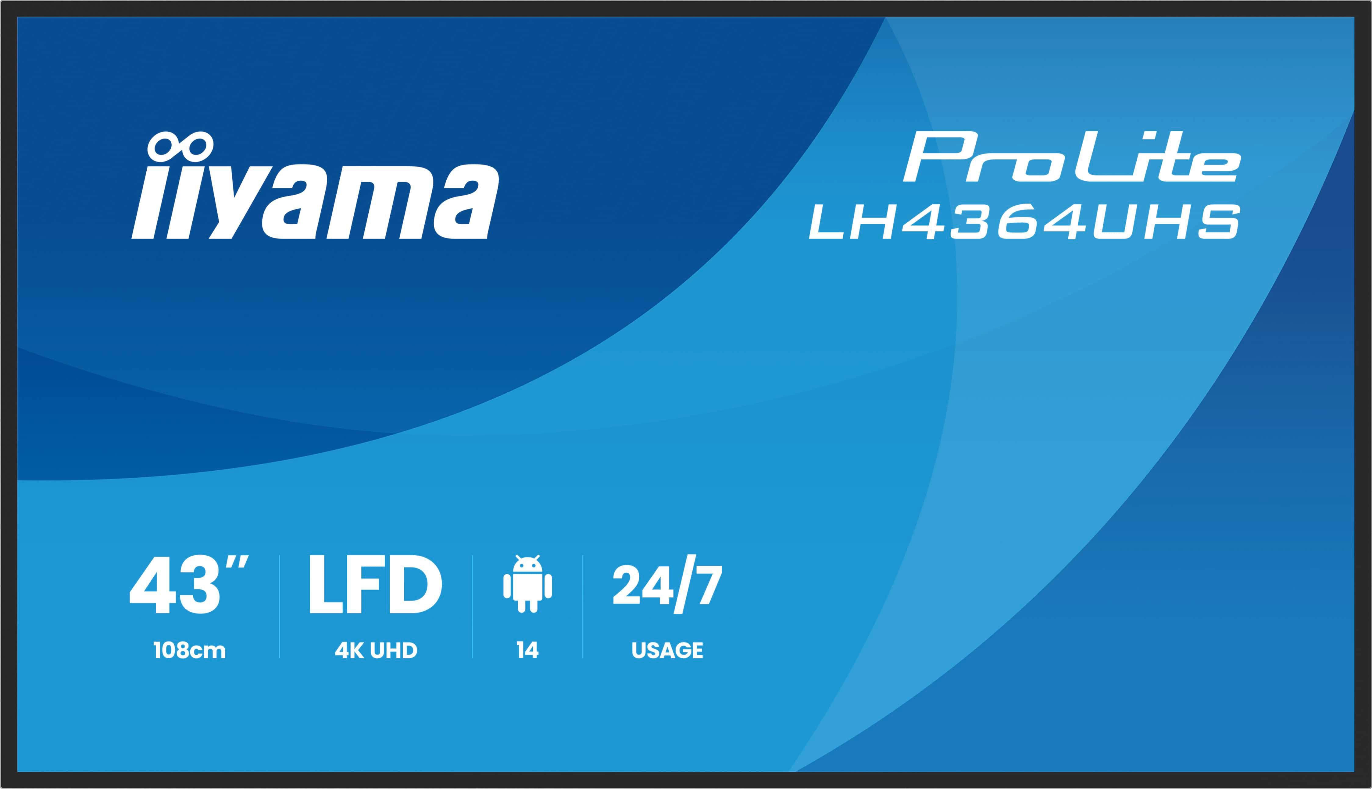 iiyama ProLite LH4364UHS-B1AG 109.2cm (43") 4K UHD Monitor HDMI/USB-C