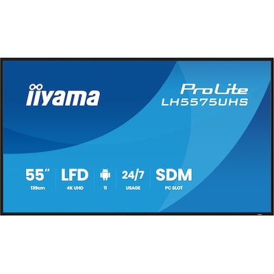 iiyama ProLite LH5575UHS-B2AG 138,7cm (54,6") 4K UHD Signage Monitor DP/HDMI/RJ45