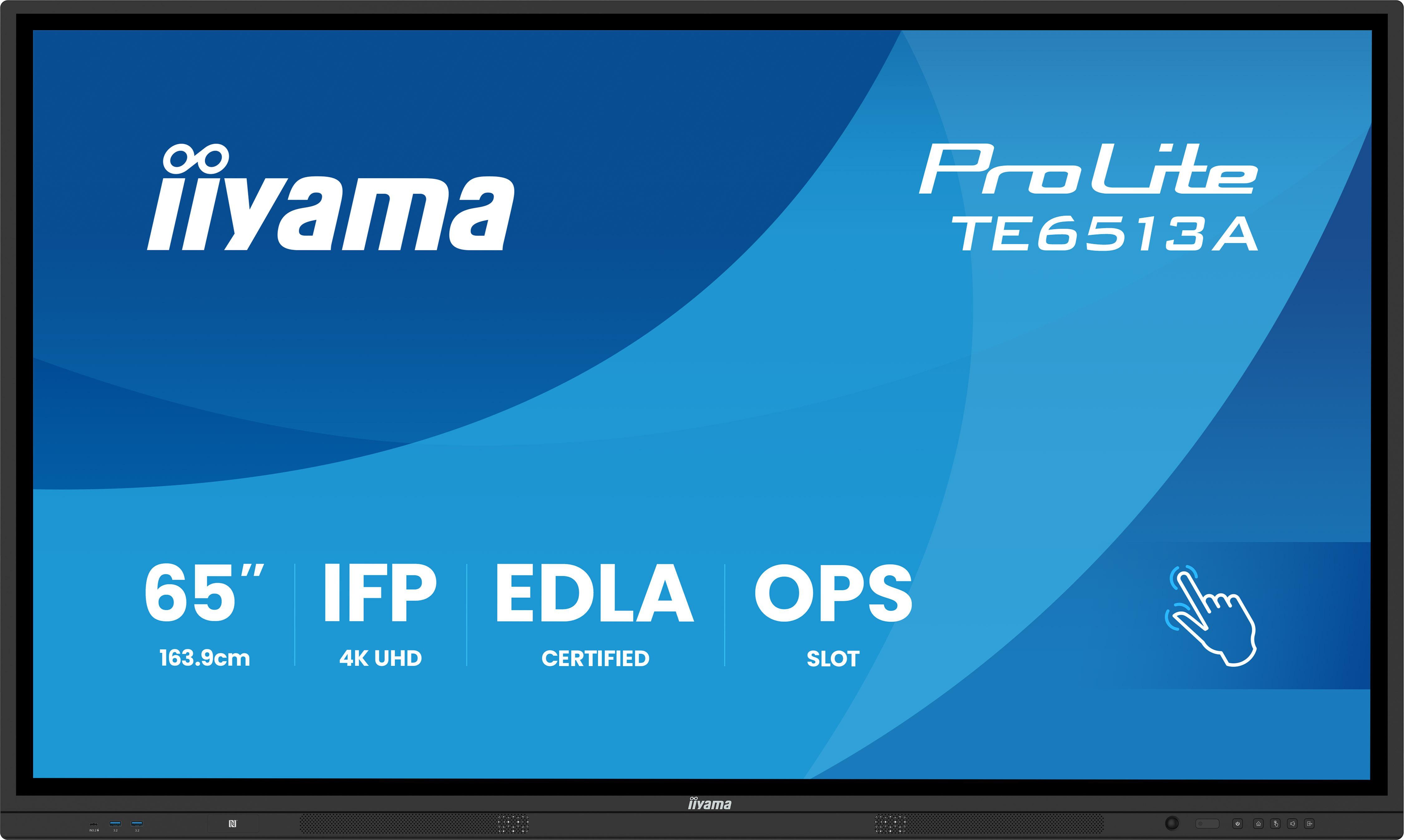 iiyama ProLite TE6513A-B2AG 163,8cm (64,5") 4K UHD Touch Monitor HDMI/DP/USB-C