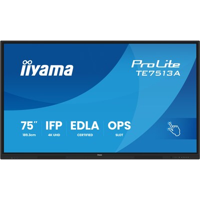 iiyama ProLite TE7513A-B2AG 190,5cm (75") 4K UHD Touch Monitor HDMI/DP/USB-C