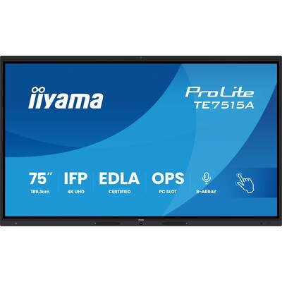 iiyama ProLite TE7515A-B1AG 189,2cm (74,5") 4K UHD Touch Monitor HDMI/DP/USB-C