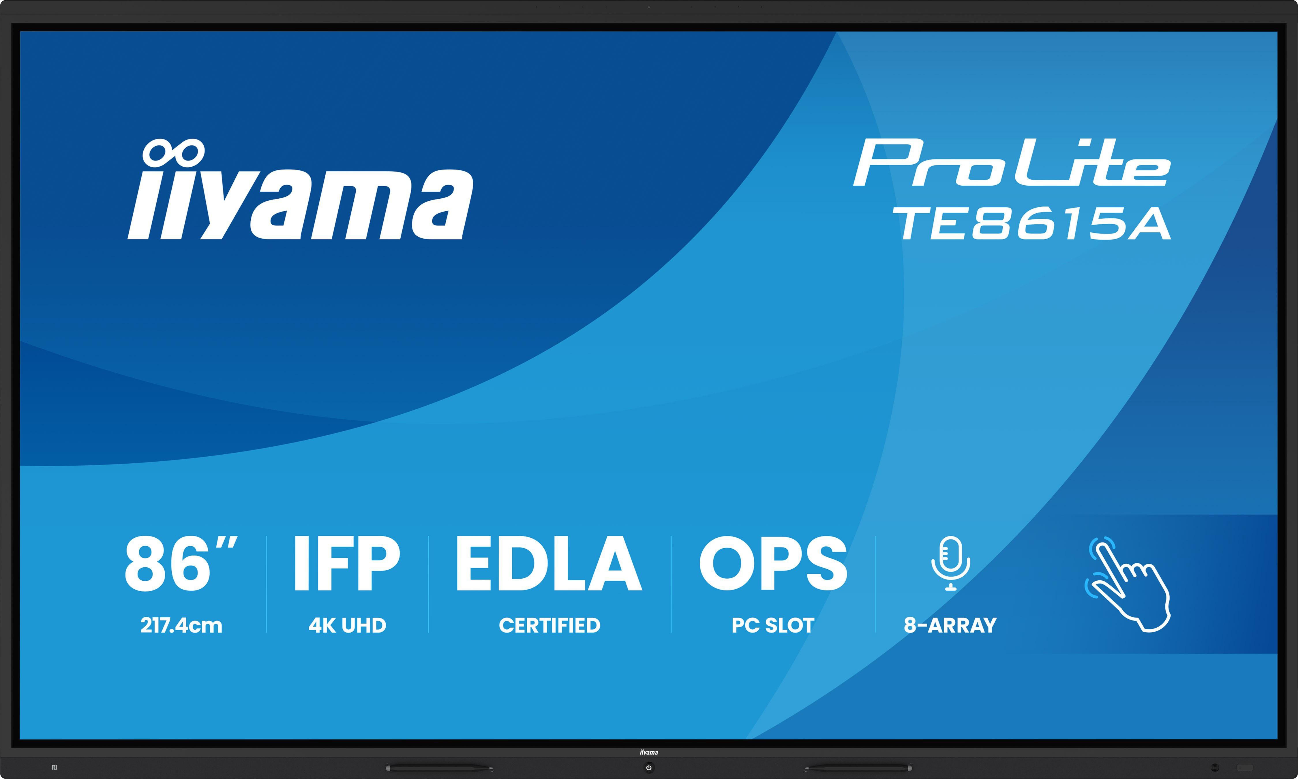 iiyama ProLite TE8615A-B2AG 217,4cm (85,6") 4K UHD Touch Monitor HDMI/DP/USB-C