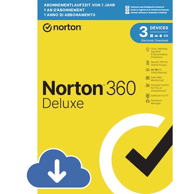 Norton LifeLock 360 Deluxe ND 25GB  | 3 Geräte | Download & Produktschlüssel