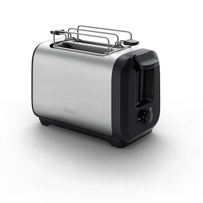 Tefal TT5S1D Subito 2-Scheiben-Toaster mit Brötchenaufsatz Schwarz & Inox
