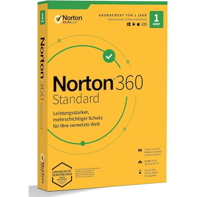 Norton LifeLock 360 Standard ND 10GB | 1 Gerät | Download & Produktschlüssel