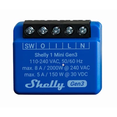 Shelly 1 Mini Gen3 Unterputz Relais max 8A 1 Kanal WLAN BT