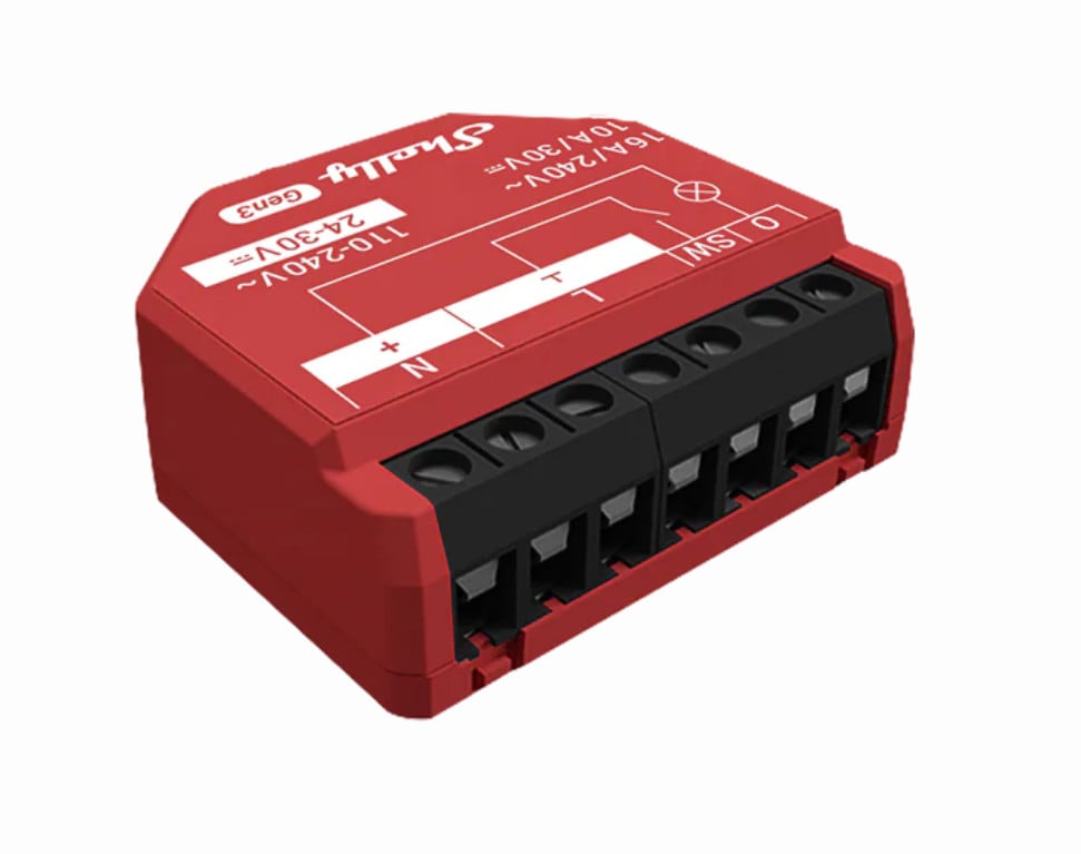 Shelly 1PM Gen3 Unterputz Relais max 16A 1 Kanal WLAN BT Leistungsmessung