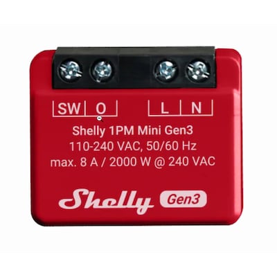 Shelly 1PM Mini Gen3 Unterputz Relais max 8A 1 Kanal WLAN BT Leistungsmessung