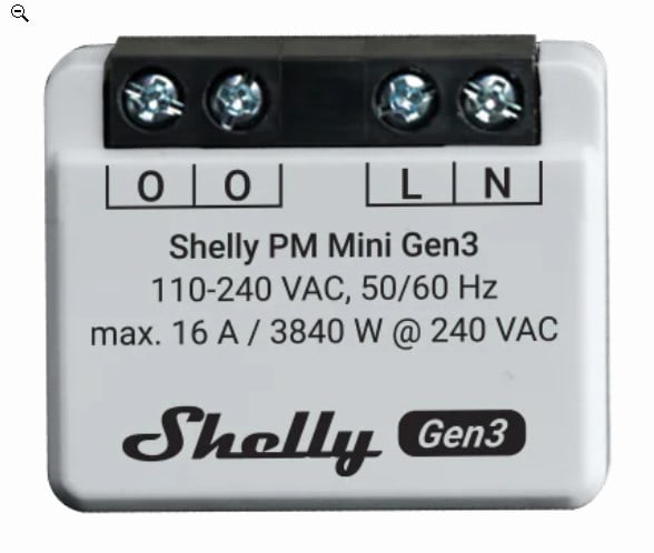 Shelly PM Mini Gen3 Unterputz max 16A WLAN BT Leistungsmessung