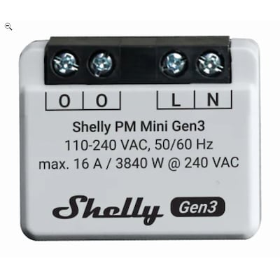 Shelly PM Mini Gen3 Unterputz max 16A WLAN BT Leistungsmessung