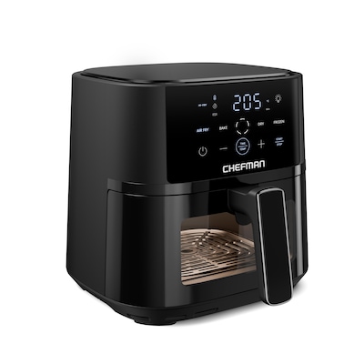 Chefman TurboFry Touch Digitale 3,8L Heißluftfritteuse mit Sichtfenster Schwarz