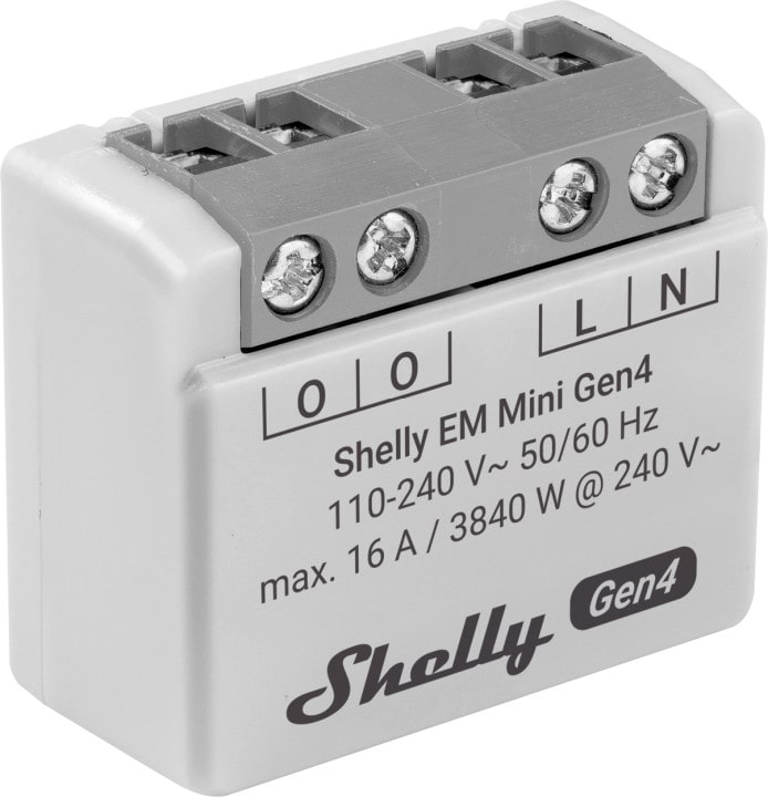 Shelly EM Mini Gen4 Unterputz Leistungsmesser max 8A 1 Kanal WLAN Matter Zigbee Bluetooth