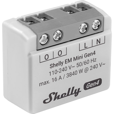Shelly EM Mini Gen4 Unterputz Leistungsmesser max 8A 1 Kanal WLAN Matter Zigbee Bluetooth