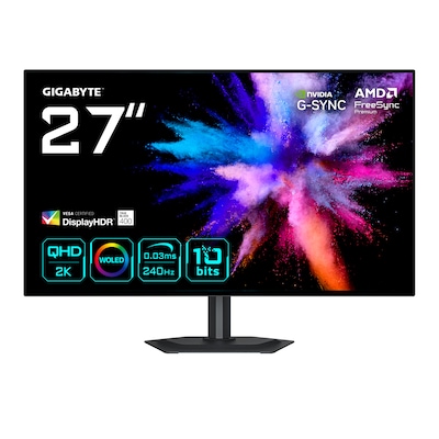 GIGABYTE GO27Q24G 27 Zoll QHD wOLED Gaming Monitor 240 Hz 16:9 DP/HDMI/USB-C 0,03ms