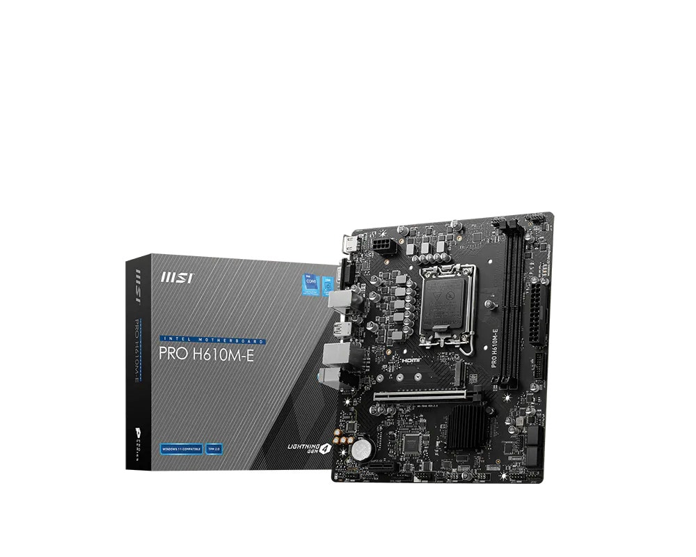 MSI Pro H610m-e LGA1700 DDR5 Micro ATX Mainboard Max 96GB 5600MHz XMP LED - Bild 6