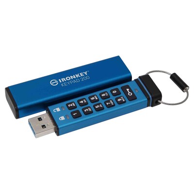 Kingston IronKey Keypad 200 Verschlüsselter USB-Stick 256GB USB 3.2 Gen1 Typ A