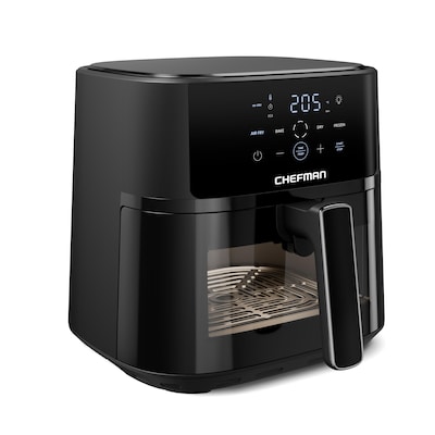 Chefman TurboFry Touch Digitale 5,7L Heißluftfritteuse mit Sichtfenster Schwarz