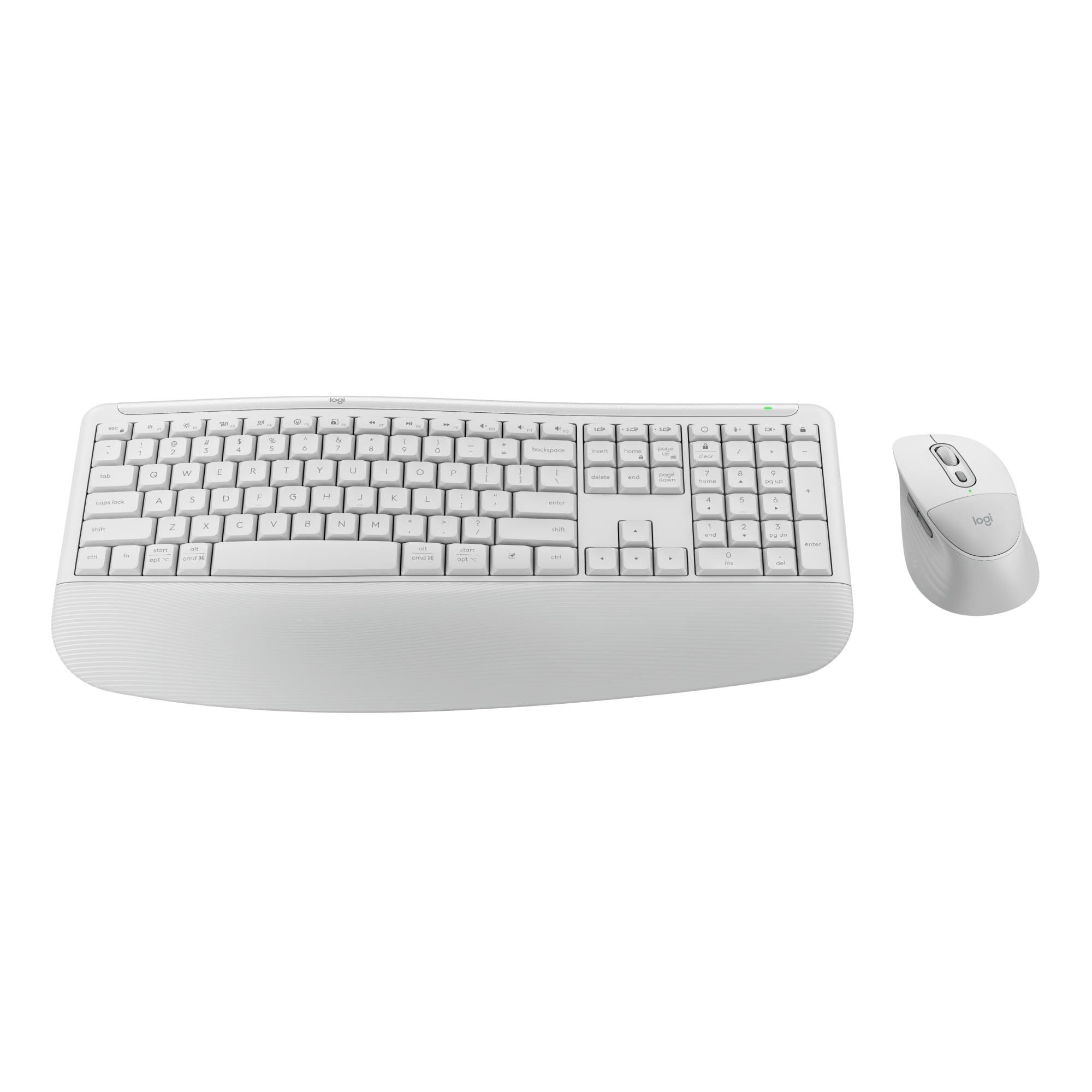 Logitech Signature Comfort Plus MK880 Tastatur-Maus-Set | Kabellos, Ergonomisch & Bluetooth, Weiß