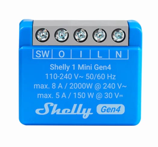 Shelly 1PM Gen4 Unterputz Relais max 16A 1 Kanal WLAN, Matter, Bluetooth, Zigbee Smart-Schalter 4er Pack
