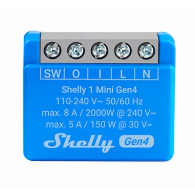 Shelly 1PM Gen4 Unterputz Relais max 16A 1 Kanal WLAN, Matter, Bluetooth, Zigbee Smart-Schalter 4er Pack