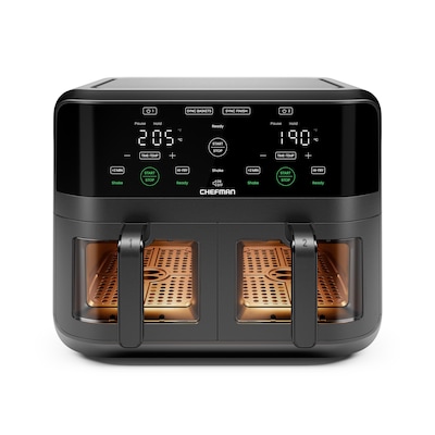 Chefman TurboFry Touch Digitale 5,5L Heißluftfritteuse mit zwei Sichtfenstern Schwarz