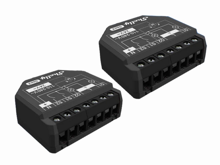 Shelly 2PM Gen3 Unterputz Relais max 16A 2 Kanal WLAN, Bluetooth, Smart-Schalter 2er Pack