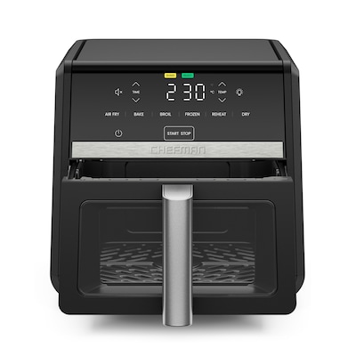 Chefman TurboFry Touch Slim Profile Digitale 8,5 L Heißluftfritteuse mit Sichtfenster Schwarz
