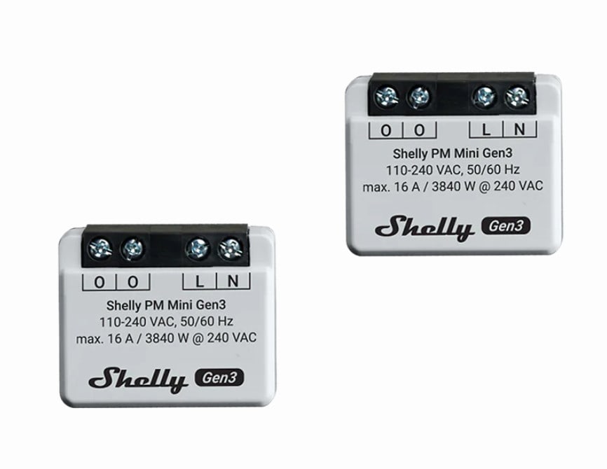 Shelly Unterputz PM Mini Gen. 3 WLAN, BT 2er Pack