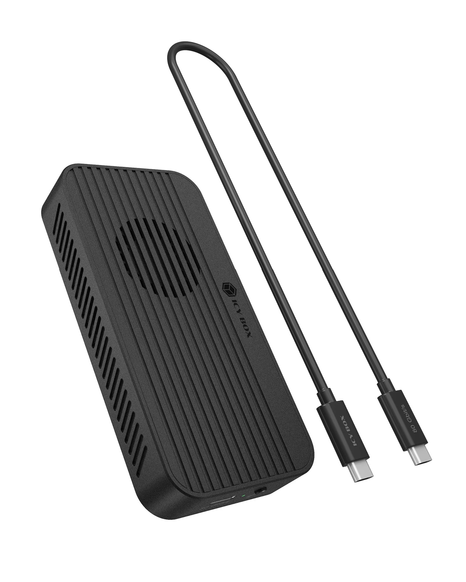 RaidSonic Icy Box IB-1980M-80G M.2 NVMe SSD Gehäuse TB5 schwarz