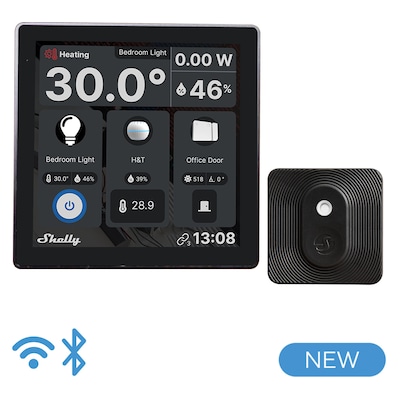 Shelly Unterputz Wall Display Black + Blu H&T Black Thermostat Smart-Home-Disply