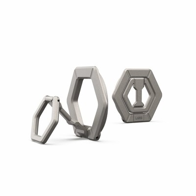 UAG Urban Armor Gear Magnetic Ring Stand Halterung/Haltering mit Standfunktion für MagSafe und UAG Cases mit eingebautem Magnet titanium
