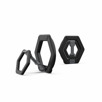 UAG Urban Armor Gear Magnetic Ring Stand Halterung/Haltering mit Standfunktion für MagSafe und UAG Cases mit eingebautem Magnet schwarz/silber