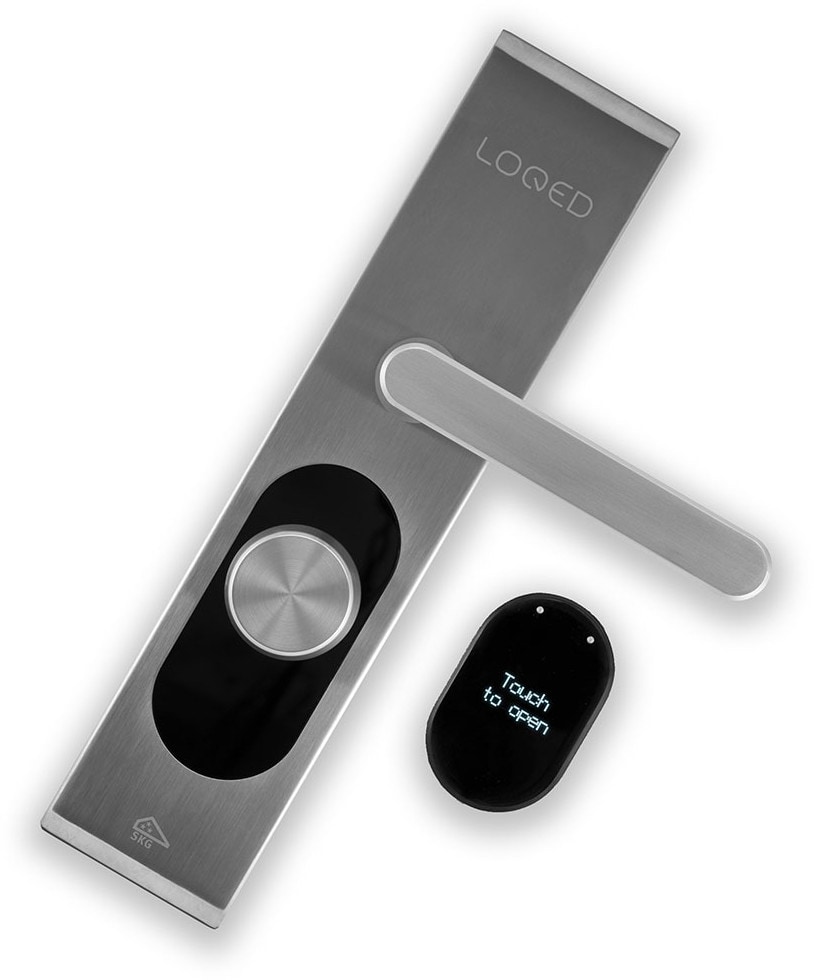 Shelly LOQED Smartes Türschloss silberWLAN BT PIN-Code Touch Europrofil