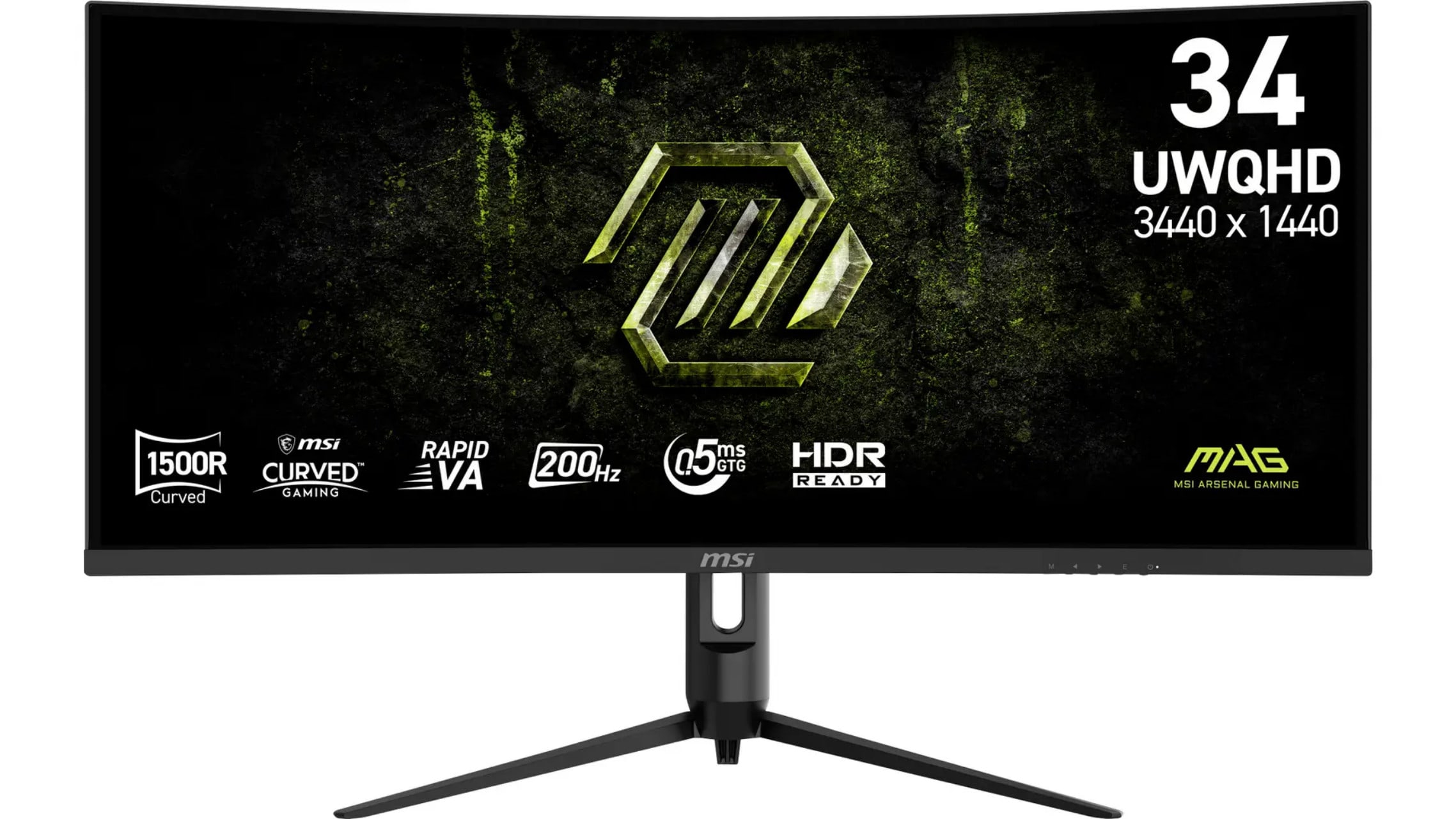 Msi Mag 342Cqrfde E20 34 Zoll Uwqhd Rapid Va Curved Gaming Monitor 200 Hz 21:9 Dp/Hdmi Schwarz 9S6-3Db64h-090