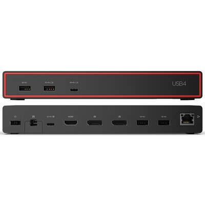 Lenovo ThinkPad USB4 Dock 5000 - 8K/60Hz, 4K/144Hz, 2x DP, 1x HDMI, 4x USB-A (10Gbps) 2x USB-C, Gbit-LAN, 100W PD 3.1, 135W Netzteil
