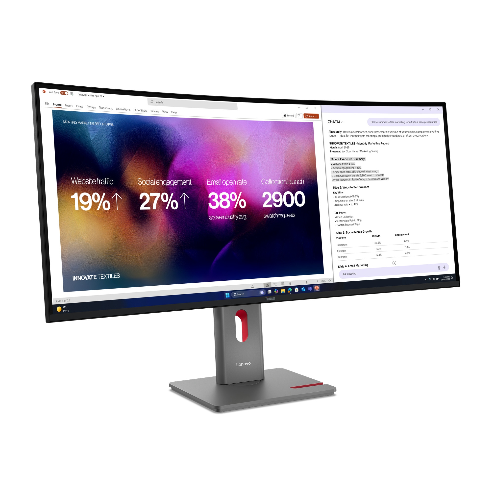 Lenovo ThinkVision P40WD-40 40 Zoll WUHD IPS 21:9 120 Hz Monitor