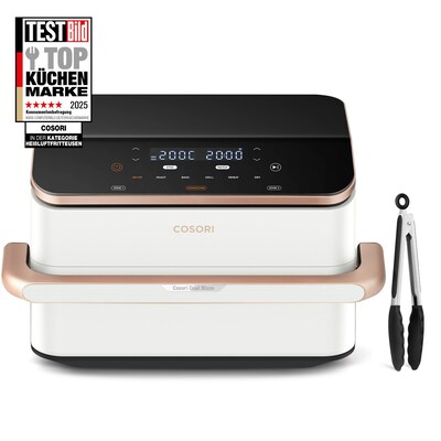 COSORI Dual Blaze TwinFry 10 Liter Heißluftfritteuse CAF-TF101S-AEU weiß / rosa