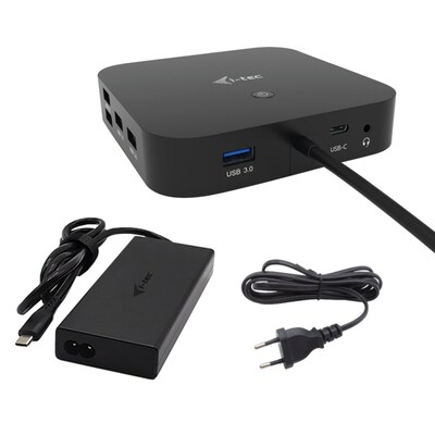 i-tec USB-C Dual Displayport Docking Station – 4K-Auflösung, 1x HDMI, 2x DP, 5x USB-A, 1x USB-C, Gbit-LAN, inkl. 100W Netzteil