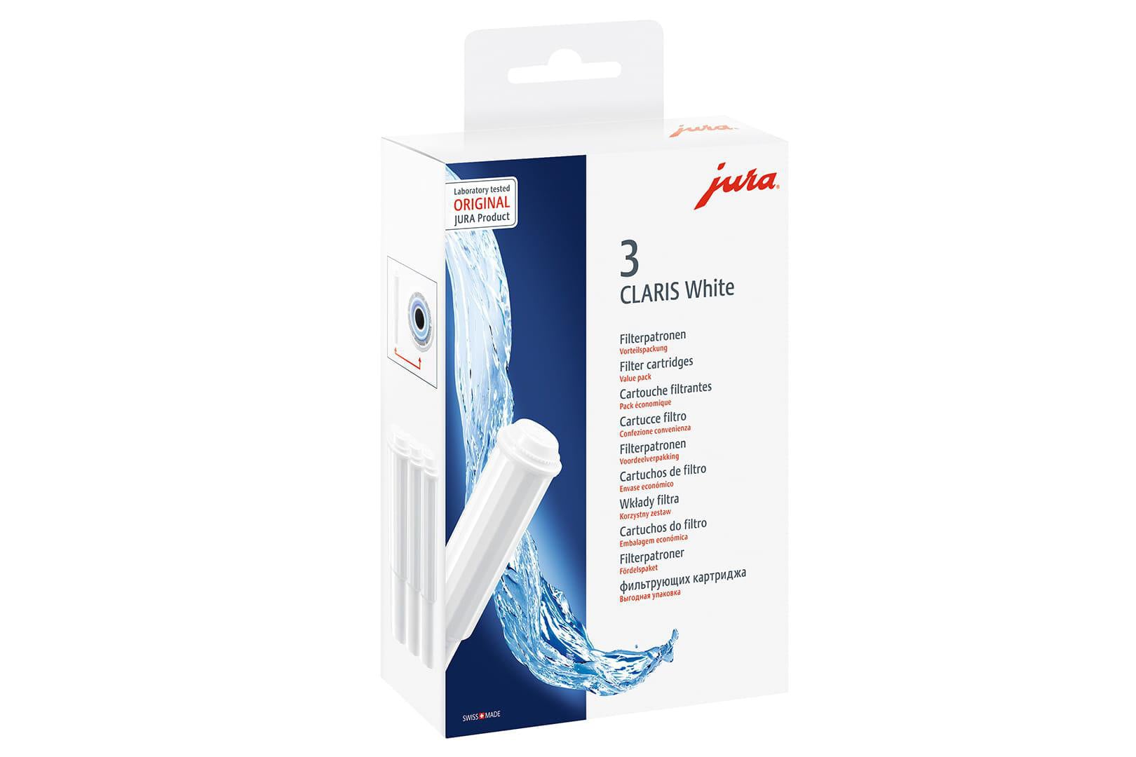 JURA CLARIS White - Filterpatrone für IMPRESSA und SUBITO-Linie, 3 Stk.