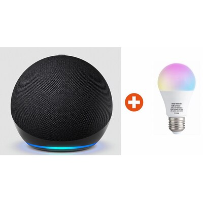 Bundle: Amazon Echo Dot (5. Gen. 2022) WLAN- und Bluetooth-Lautsprecher mit Alexa Anthrazit + Shelly Multicolor Bulb E27 Gen3
