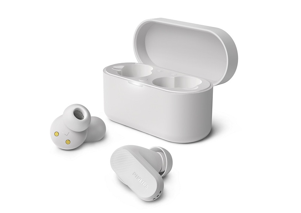 Philips TAT3509WT Noise Cancelling True Wireless In Ear Bluetooth Headphones - Small buds. Natural sound. Dynamic bass, Pocket-sized charging case, Clear calls Ideal for Commuting And Excersie - White - Bild 3