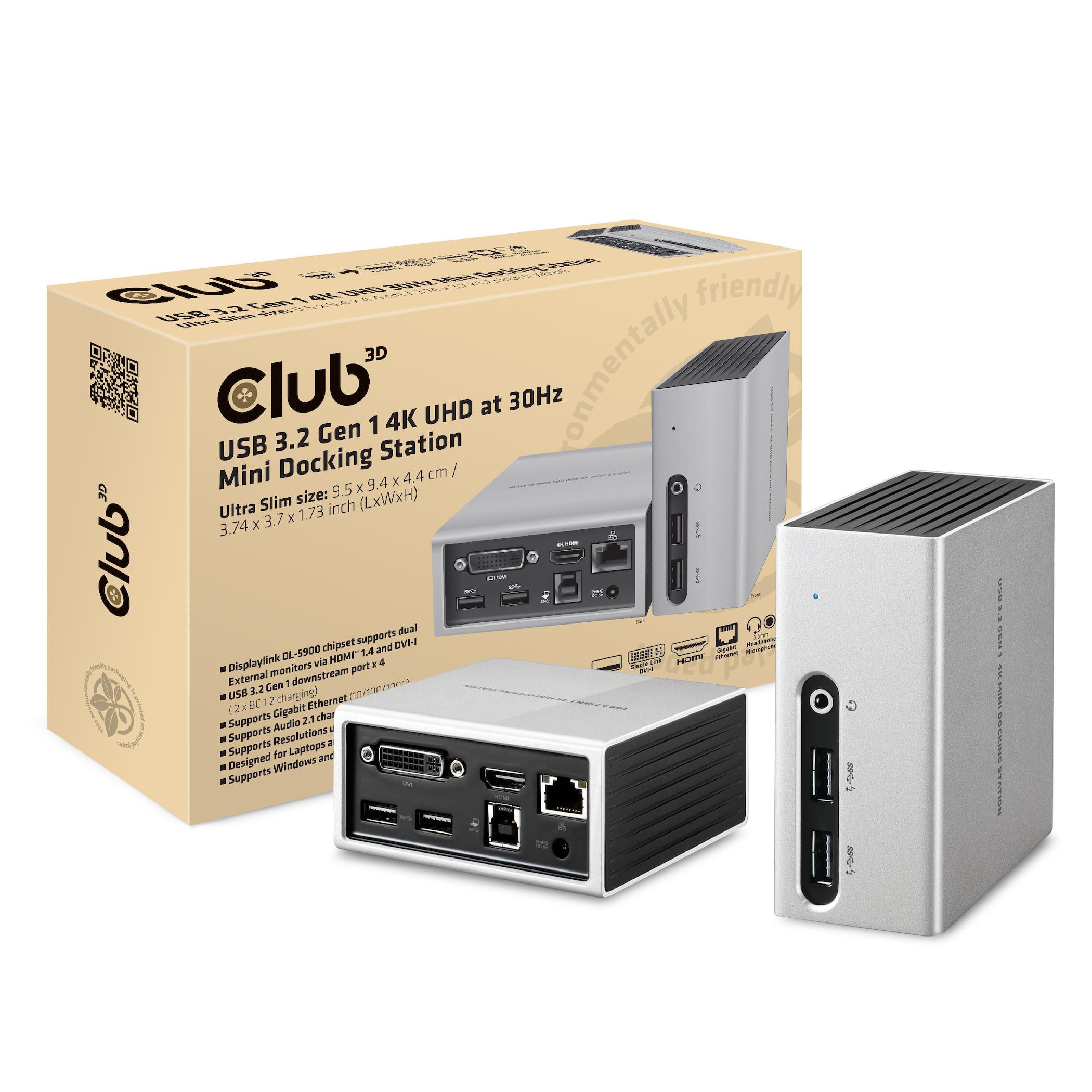 Club 3D USB 3.0 4K UHD Mini Docking Station