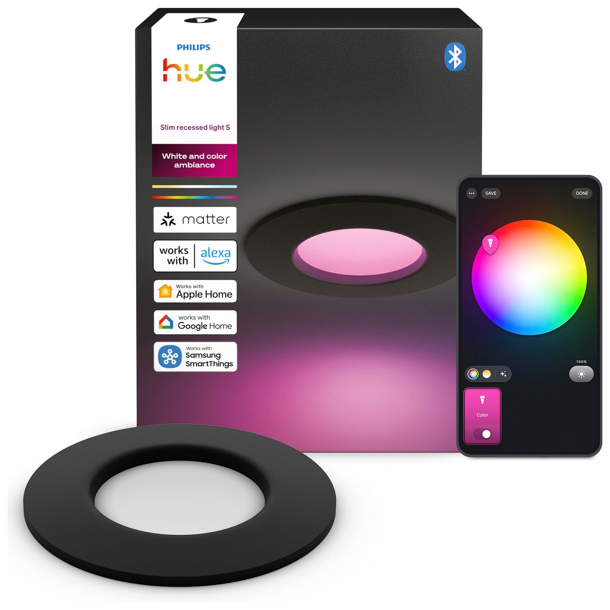 Philips Hue Slim Downlight Led Einbauleuchte Schwarz - Bild 4